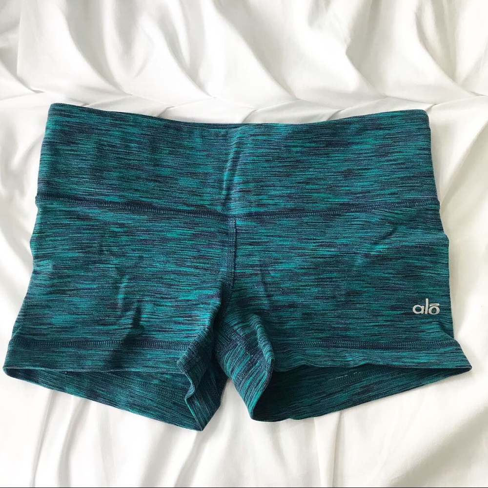 Alo teal biker shorts